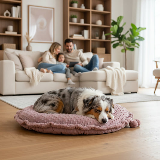 Pompeux Hunde Bodenkissen Oval, Gr. M ca.80cm x 65cm, Farbe Rosa