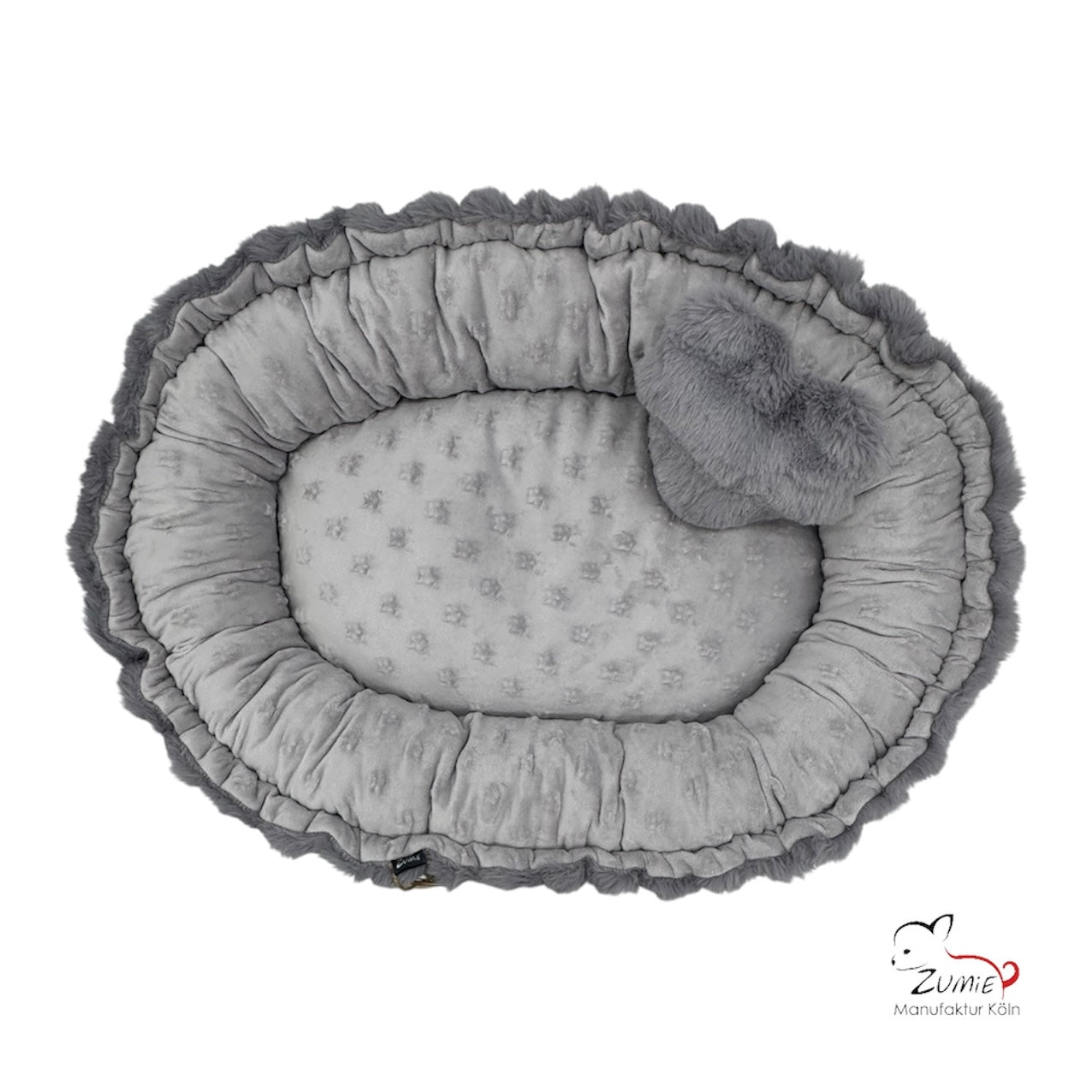 Pompeux Hundebett in Oval Gr.M, Farbe Grau