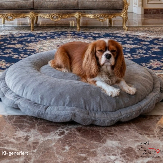 Pompeux Hunde Bodenkissen Rund, Gr.M ca.75cm, Farbe Grau