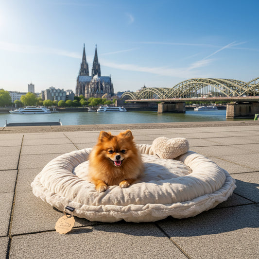 Pompeux Hunde Bodenkissen Oval, Gr. M ca.80cm x 65cm, Farbe Beige