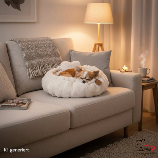Pompeux Thermobett /Buddelbett für Hunde & Katzen, Gr.M, Farbe Sahne