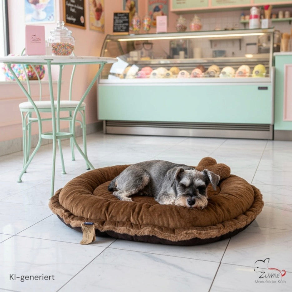 Pompeux Hunde Bodenkissen Oval, Gr. M ca.80cm x 65cm, Farbe Braun