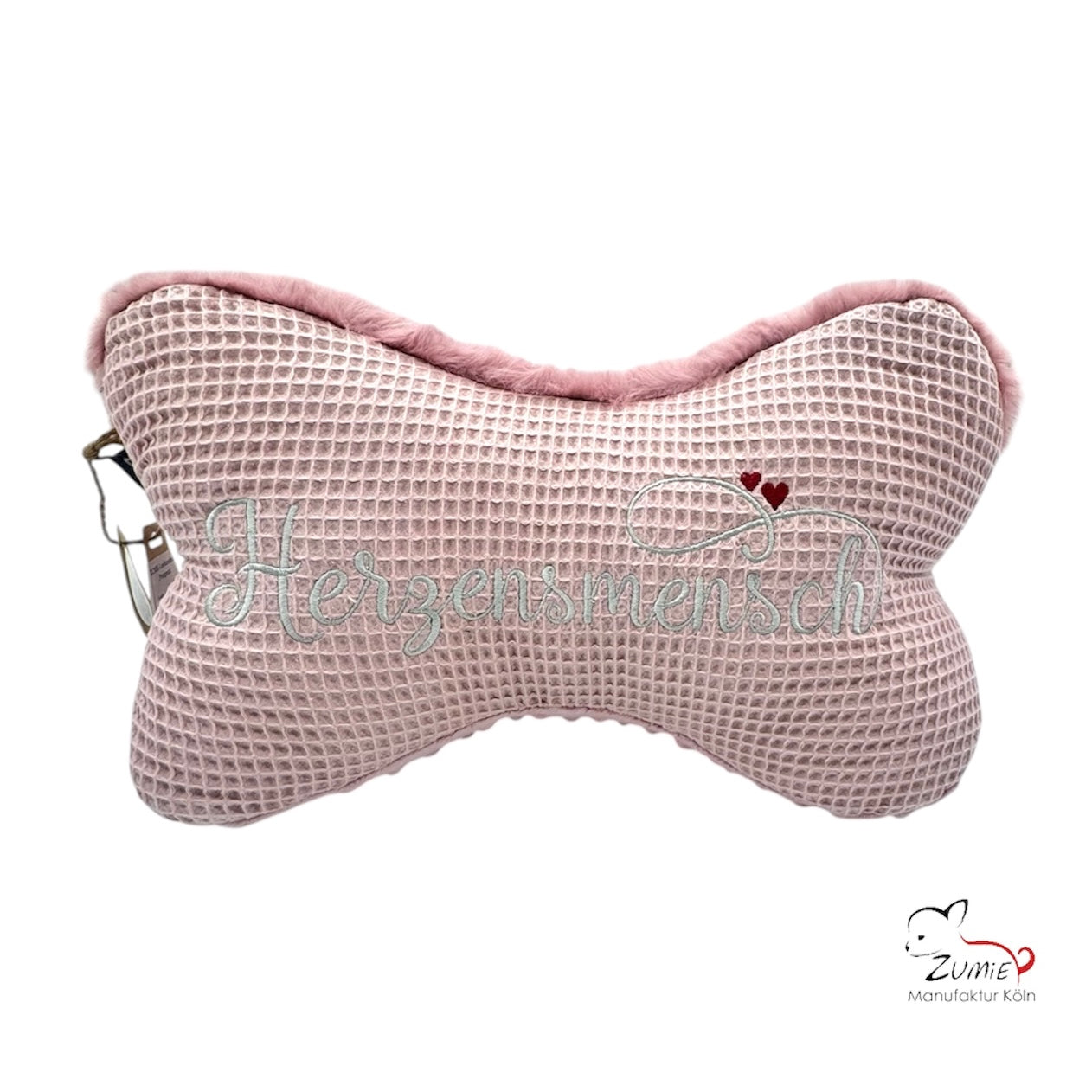 ZUMiE Leseknochen Kollektion Pompeux, Bestickung "Herzensmensch", Farbe Dusty Rosa