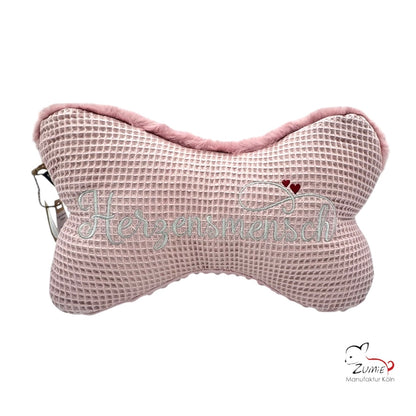 ZUMiE Leseknochen Kollektion Pompeux, Bestickung "Herzensmensch", Farbe Dusty Rosa