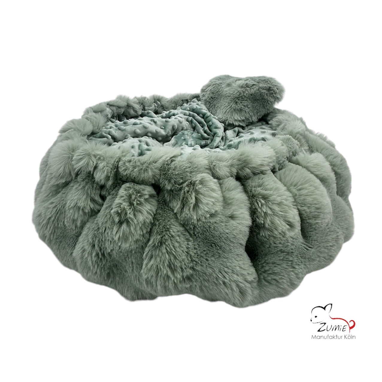 Pompeux Thermobett /Buddelbett für Hunde & Katzen Gr.M, Farbe Dusty Salbei