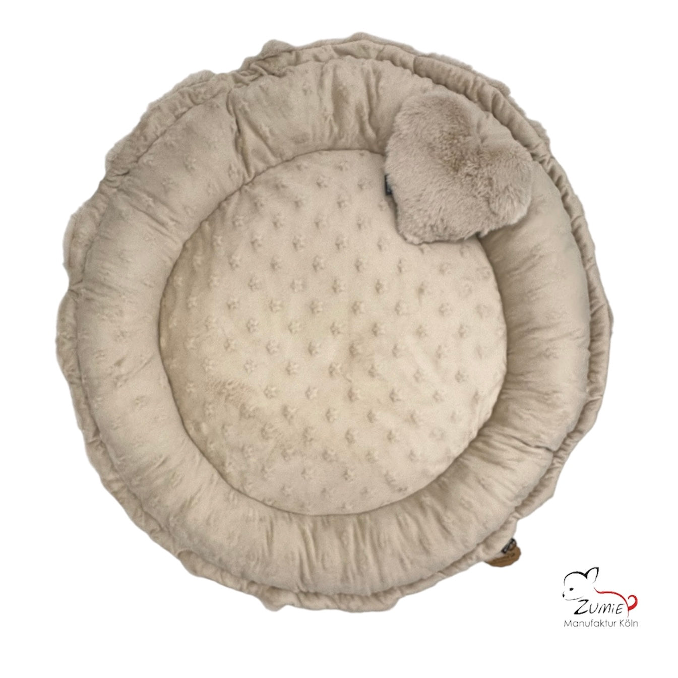 Pompeux Hunde Bodenkissen Rund, Gr.M ca.75cm, Farbe Beige