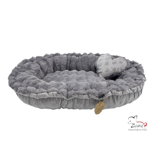 Pompeux Hundebett in Oval Gr.M, Farbe Grau
