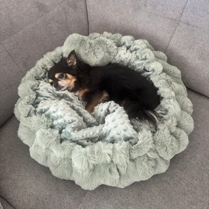 Pompeux Thermobett /Buddelbett für Hunde & Katzen Gr.M, Farbe Dusty Salbei