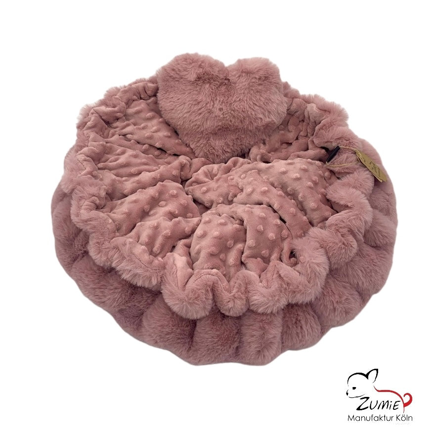 Pompeux Thermobett /Buddelbett für Hunde & Katzen Gr.M, Farbe Dusty Rosa