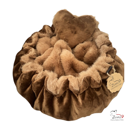 ZUMiE Hunde Thermobett /Buddelbett  Pompeux Gr.S  z.B. Chihuahua, Farbe Braun