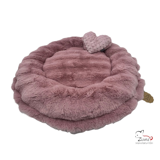 Pompeux Hunde Bodenkissen Rund, Gr. S ca. 60cm, Farbe Dusty Rosa