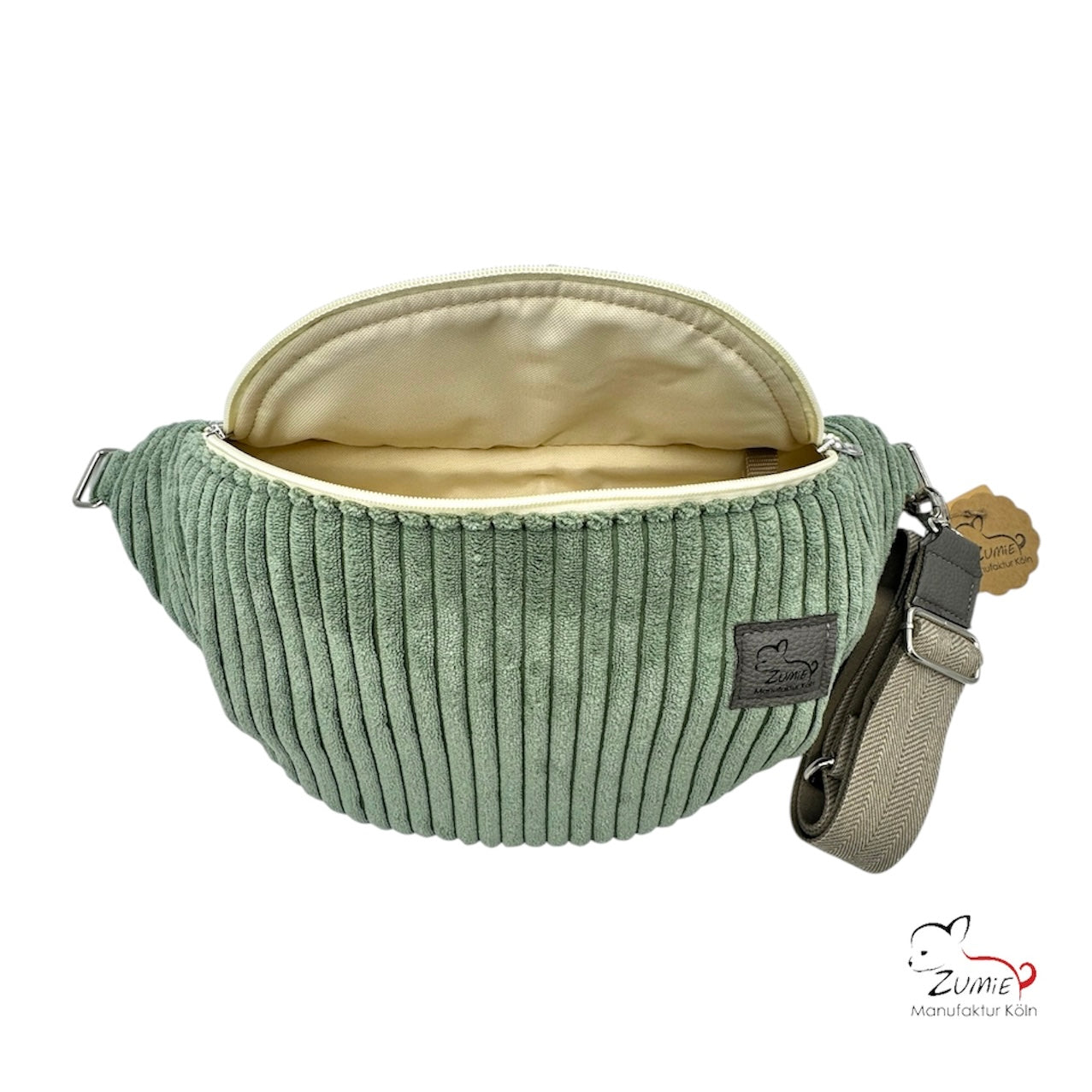 ZUMiE Crossbody Bag Gr.XL / Gassitasche, Farbe Salbei
