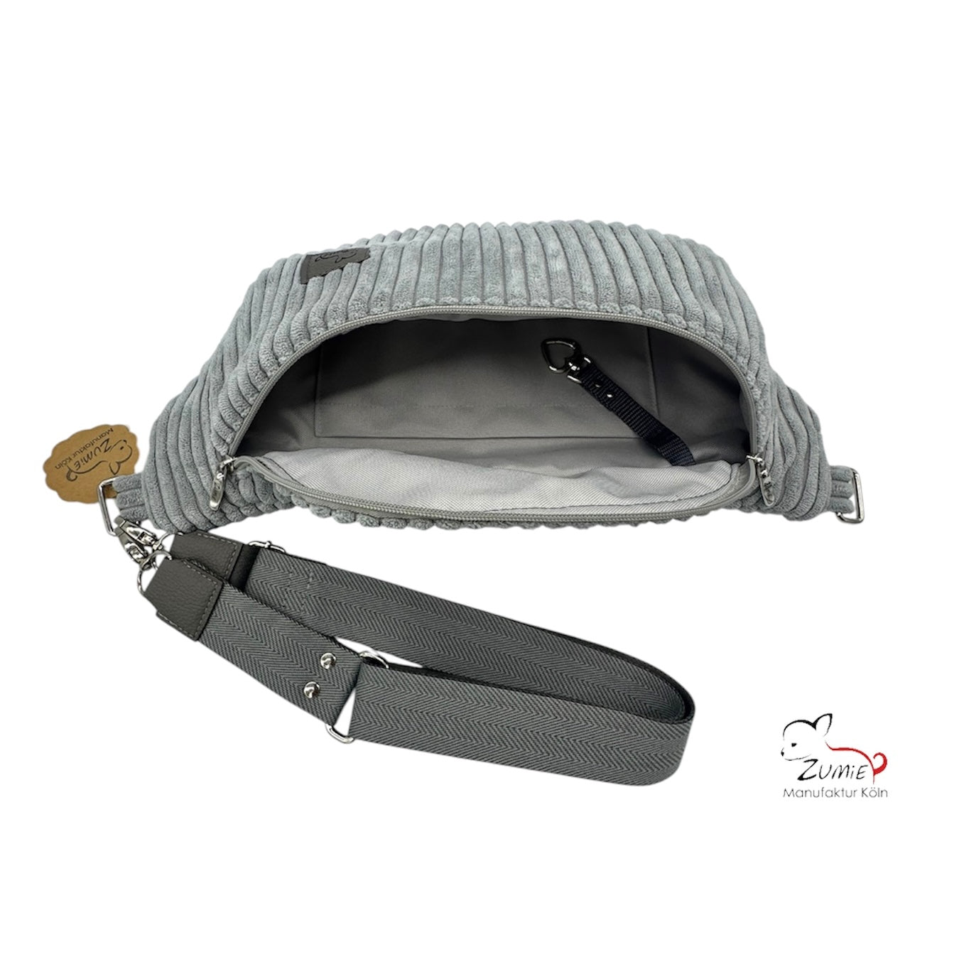 ZUMiE Crossbody Bag Gr.XL / Gassitasche, Farbe Hellgrau