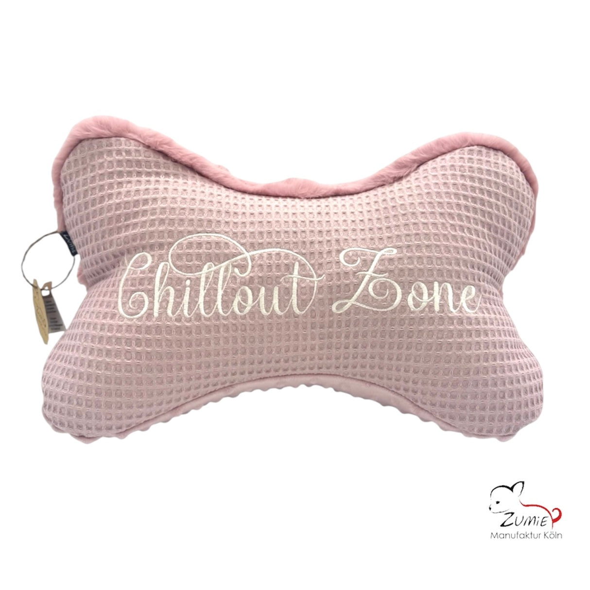 ZUMiE Leseknochen Kollektion Pompeux, Bestickung "Chillout Zone", Farbe Dusty Rosa