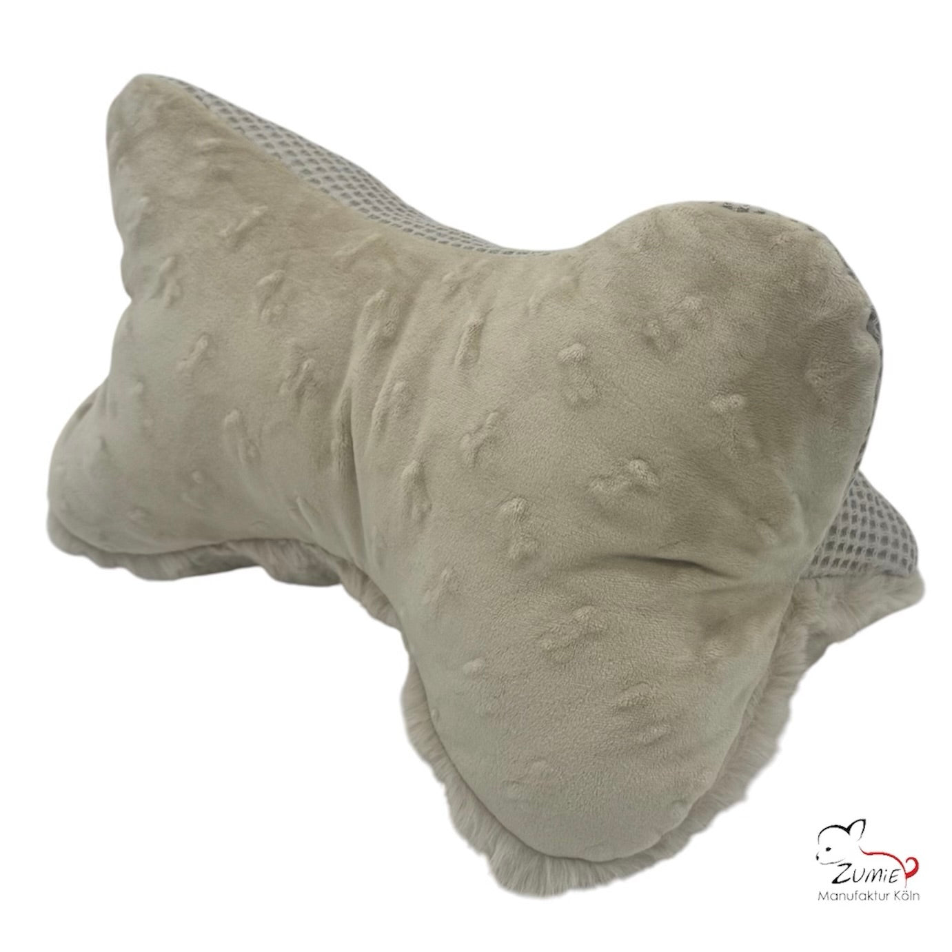 ZUMiE Leseknochen Kollektion Pompeux, Bestickung "Pfotenliebe", Farbe Beige