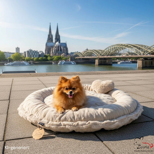 Pompeux Hunde Bodenkissen Oval, Gr. M ca.80cm x 65cm, Farbe Beige