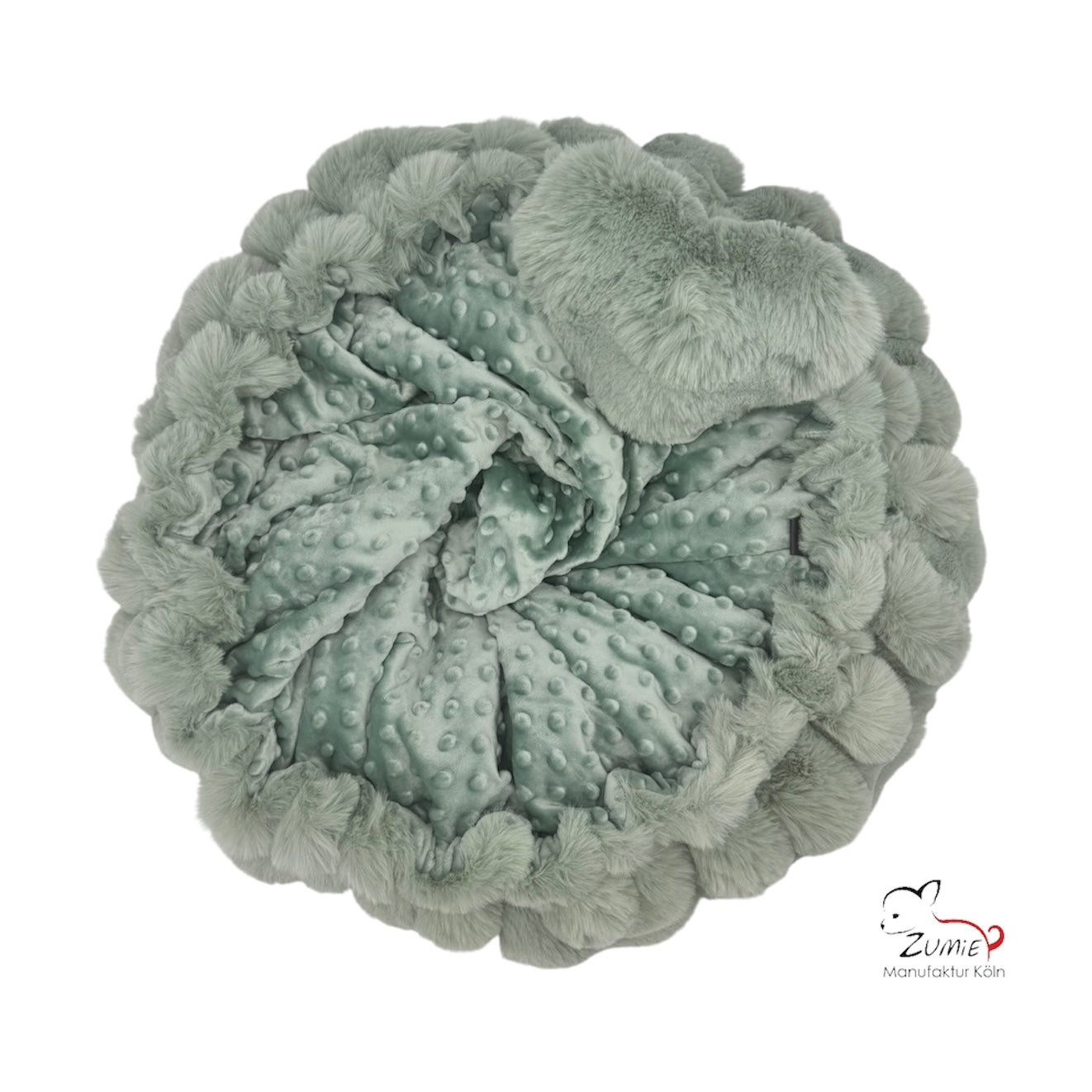 Pompeux Thermobett /Buddelbett für Hunde & Katzen Gr.M, Farbe Dusty Salbei