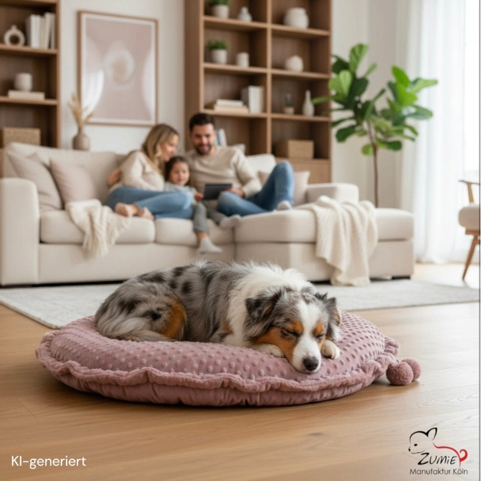 Pompeux Hunde Bodenkissen Oval, Gr. M ca.80cm x 65cm, Farbe Rosa