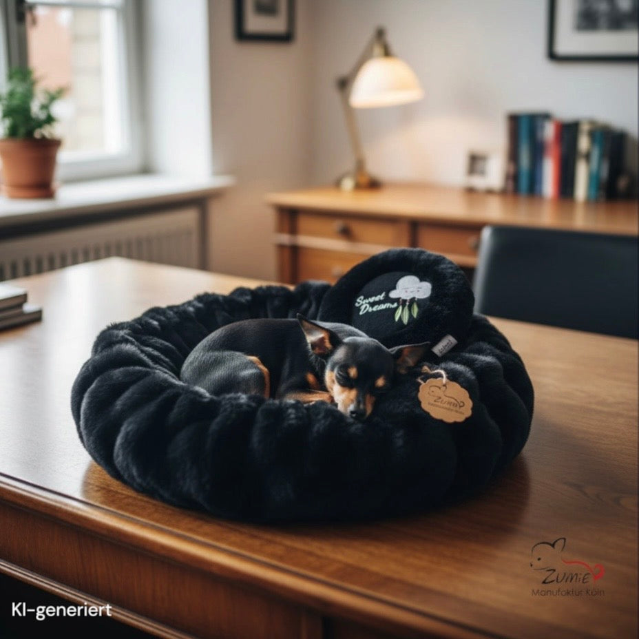 Pompeux Hunde Thermobett /Buddelbett Gr.S  z.B. Chihuahua, Farbe Schwarz
