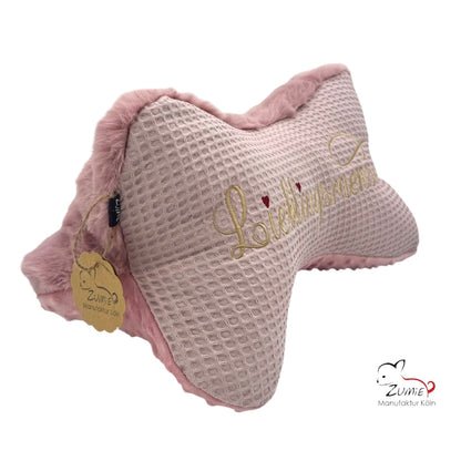 ZUMiE Leseknochen Kollektion Pompeux, Bestickung "Lieblingsmensch", Farbe Dusty Rosa