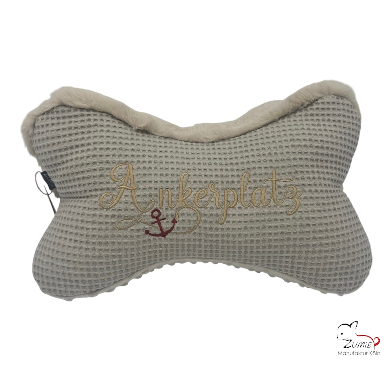 ZUMiE Leseknochen Kollektion Pompeux, Bestickung "Ankerplatz", Farbe Beige