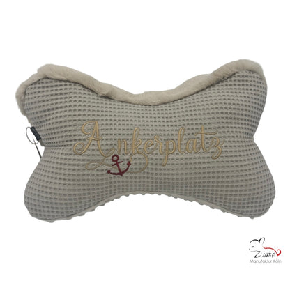 ZUMiE Leseknochen Kollektion Pompeux, Bestickung "Ankerplatz", Farbe Beige