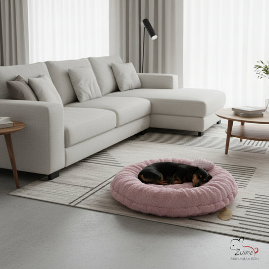 Pompeux Hunde Bodenkissen Rund, Gr.M ca.75cm, Farbe Dusty Rosa