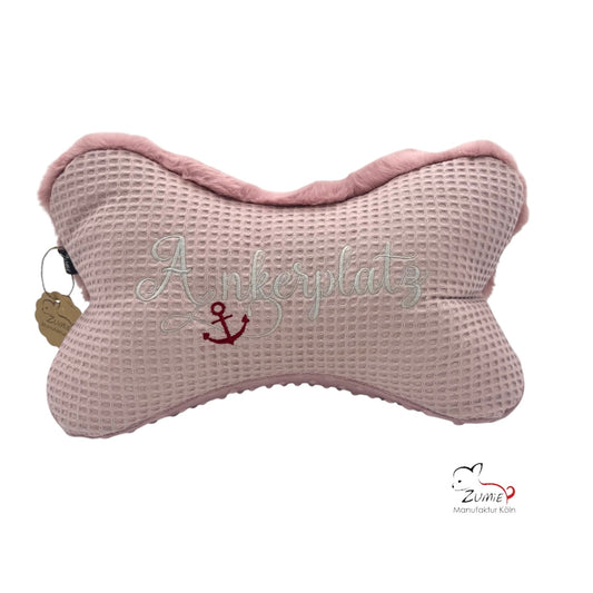 ZUMiE Leseknochen Kollektion Pompeux, Bestickung "Ankerplatz", Farbe Dusty Rosa