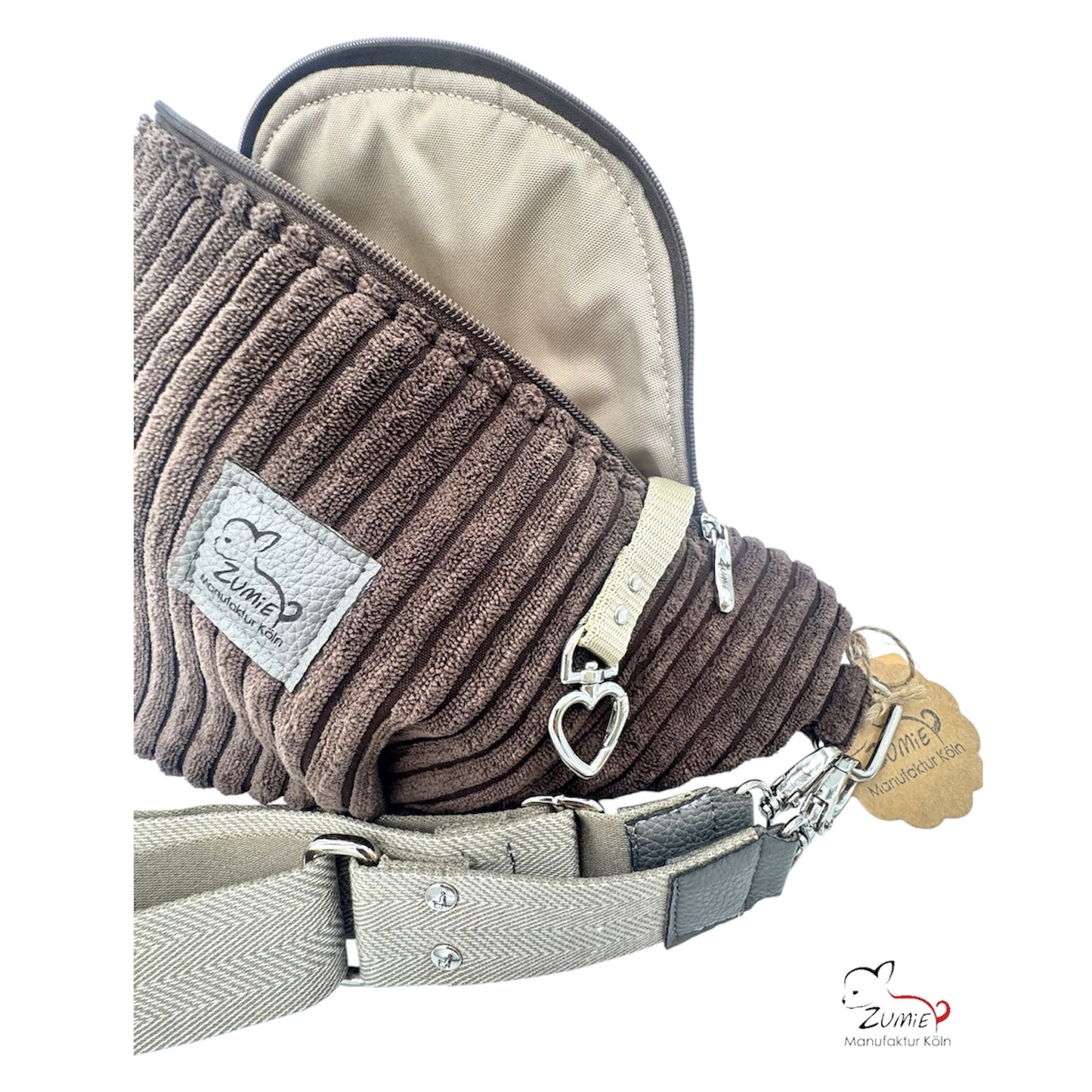 ZUMiE Crossbody Bag Gr.XL / Gassitasche, Farbe Braun