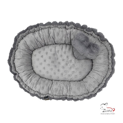 Pompeux Hundebett in Oval Gr.M, Farbe Grau
