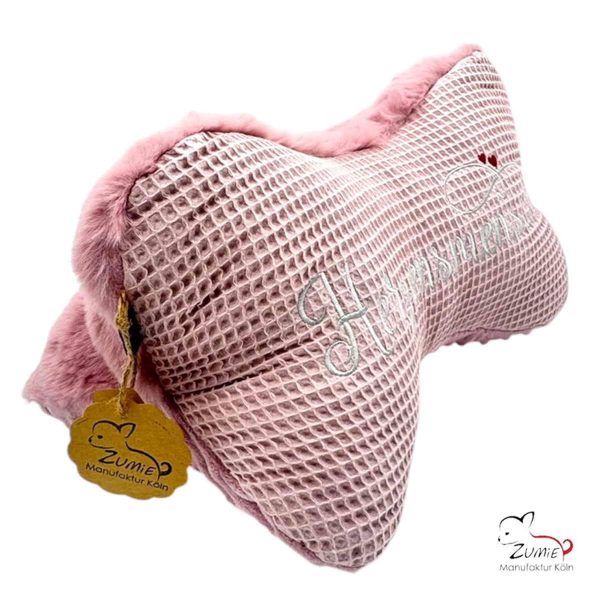 ZUMiE Leseknochen Kollektion Pompeux, Bestickung "Herzensmensch", Farbe Dusty Rosa