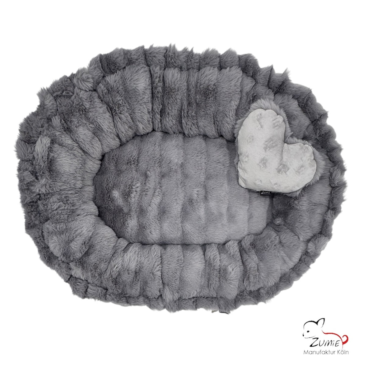 Pompeux Hundebett in Oval Gr.M, Farbe Grau