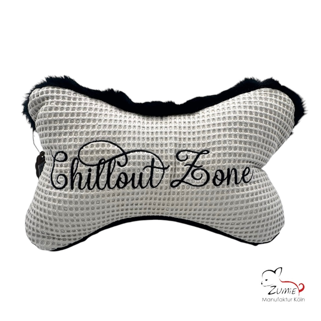 ZUMiE Leseknochen Kollektion Pompeux, Bestickung "Chillout Zone", Farbe Schwarz