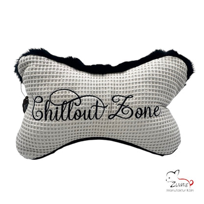 ZUMiE Leseknochen Kollektion Pompeux, Bestickung "Chillout Zone", Farbe Schwarz