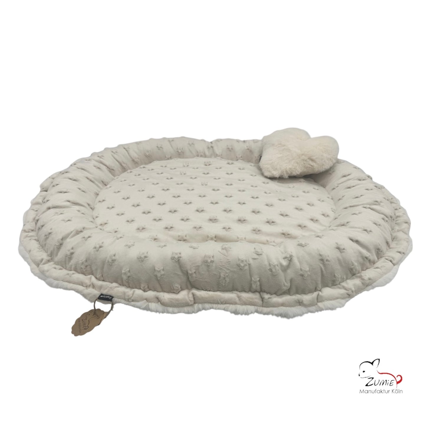 Pompeux Hunde Bodenkissen Oval, Gr. M ca.80cm x 65cm, Farbe Sahne