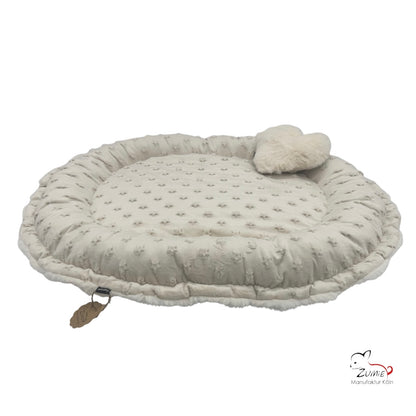 Pompeux Hunde Bodenkissen Oval, Gr. M ca.80cm x 65cm, Farbe Sahne