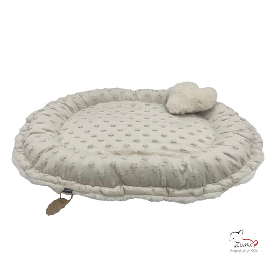 Pompeux Hunde Bodenkissen Oval, Gr. M ca.80cm x 65cm, Farbe Sahne