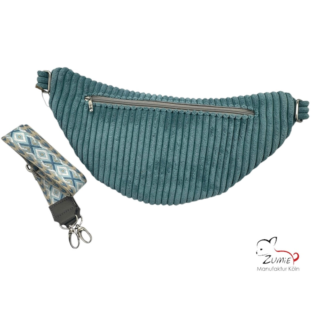 ZUMiE Crossbody Bag Gr.XL / Gassitasche, Farbe Aqua