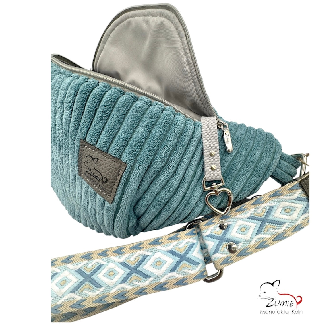 ZUMiE Crossbody Bag Gr.XL / Gassitasche, Farbe Aqua