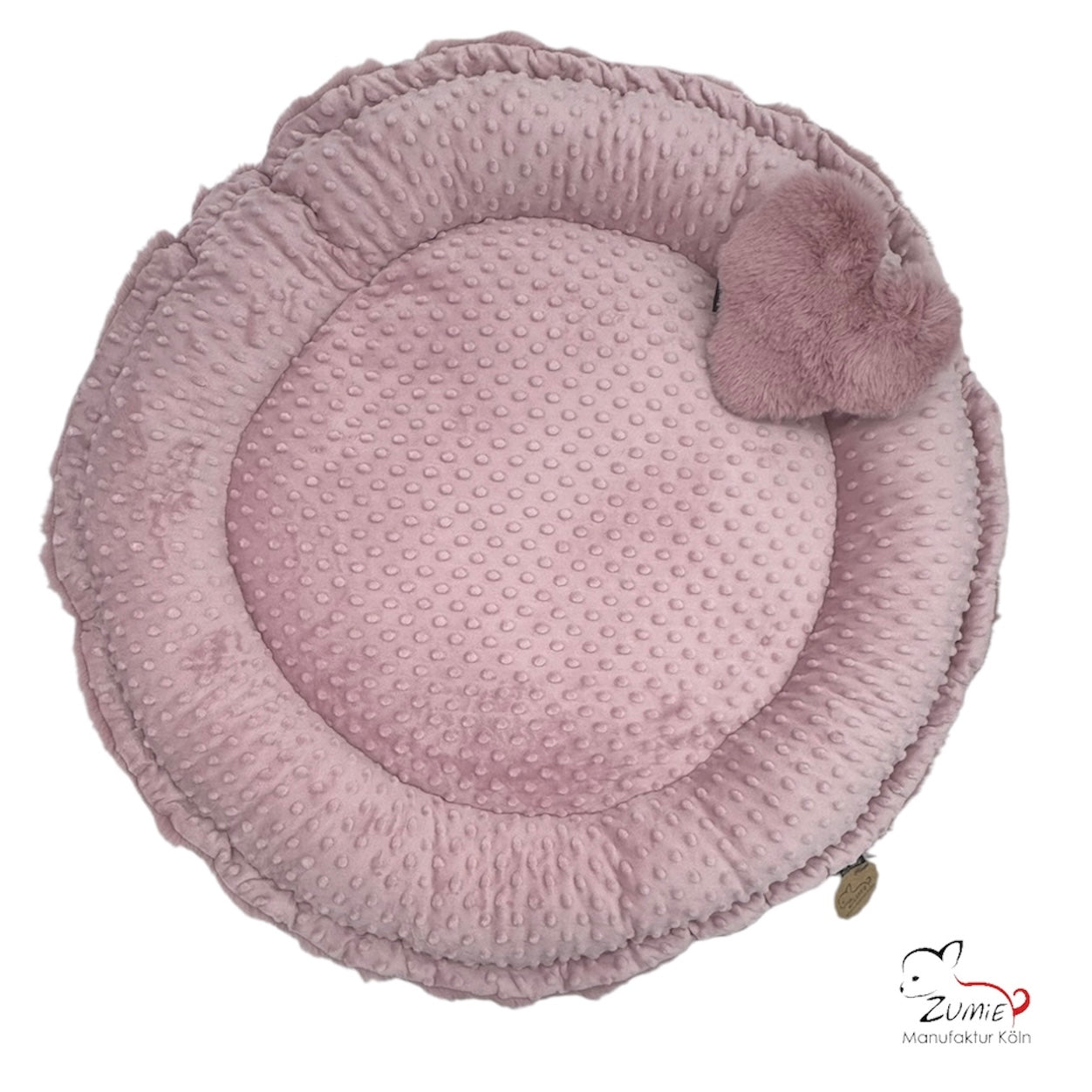 Pompeux Hunde Bodenkissen Rund, Gr.M ca.75cm, Farbe Dusty Rosa