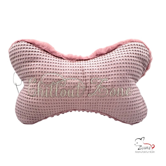 ZUMiE Leseknochen Kollektion Pompeux, Bestickung "Chillout Zone" Lurex Garn Silber , Farbe Dusty Rosa