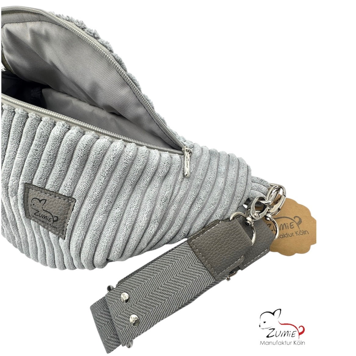 ZUMiE Crossbody Bag Gr.XL / Gassitasche, Farbe Hellgrau