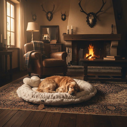 Pompeux Hunde Bodenkissen Oval, Gr. M ca.80cm x 65cm, Farbe Sahne