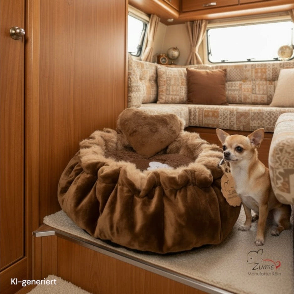 ZUMiE Hunde Thermobett /Buddelbett  Pompeux Gr.S  z.B. Chihuahua, Farbe Braun