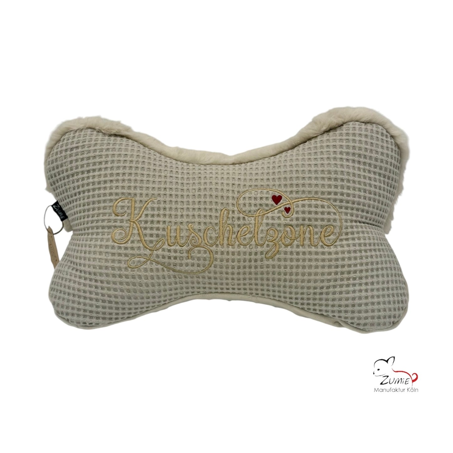 ZUMiE Leseknochen Kollektion Pompeux, Bestickung "Kuschelzone", Farbe Beige