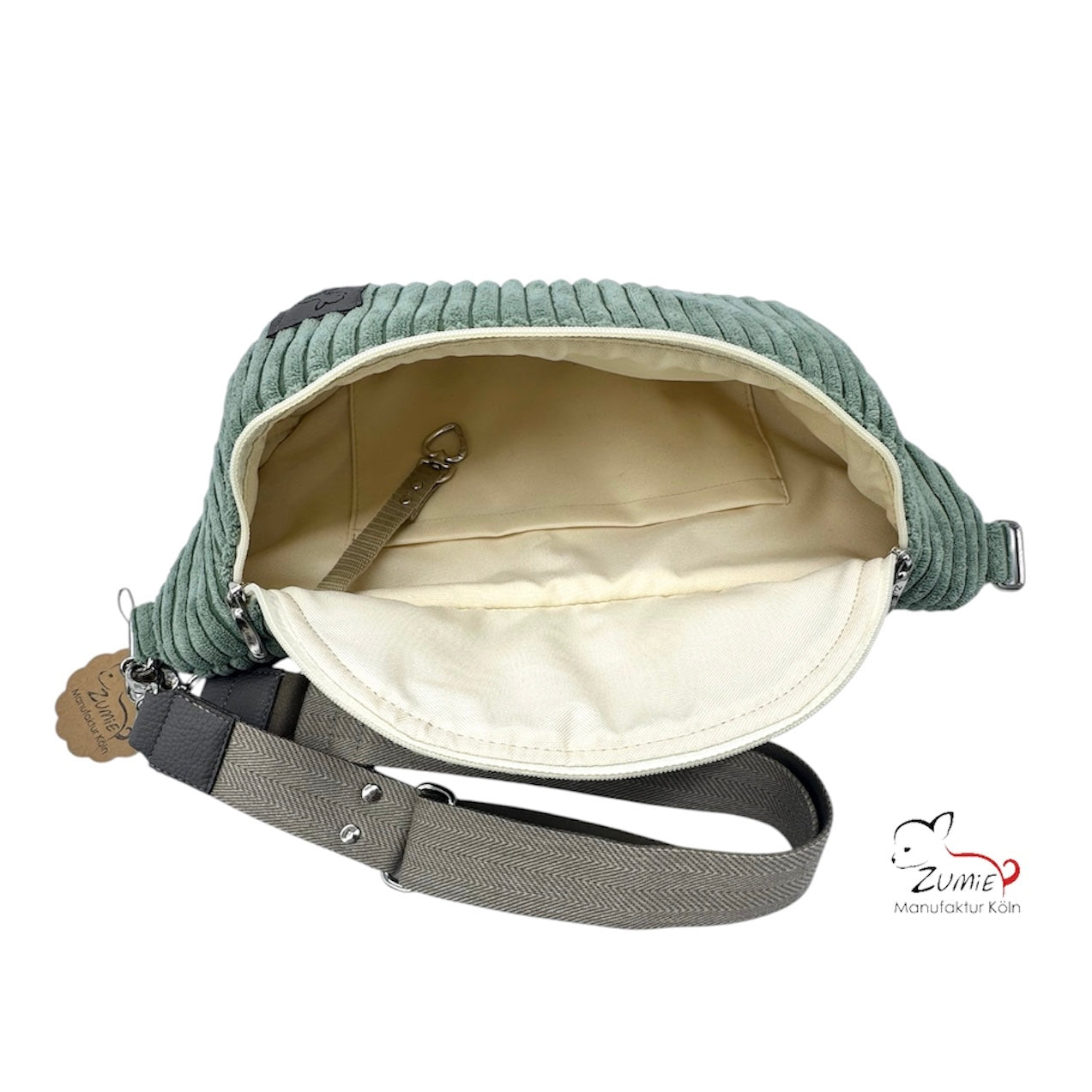 ZUMiE Crossbody Bag Gr.XL / Gassitasche, Farbe Salbei