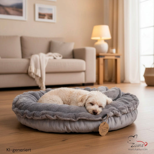 Pompeux Hundebett in Oval Gr.M, Farbe Grau