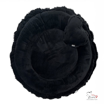 Pompeux Hunde Bodenkissen Rund, Gr. S ca.60cm, Farbe Schwarz