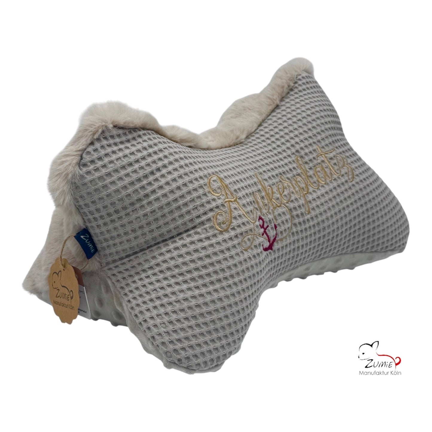 ZUMiE Leseknochen Kollektion Pompeux, Bestickung "Ankerplatz", Farbe Beige