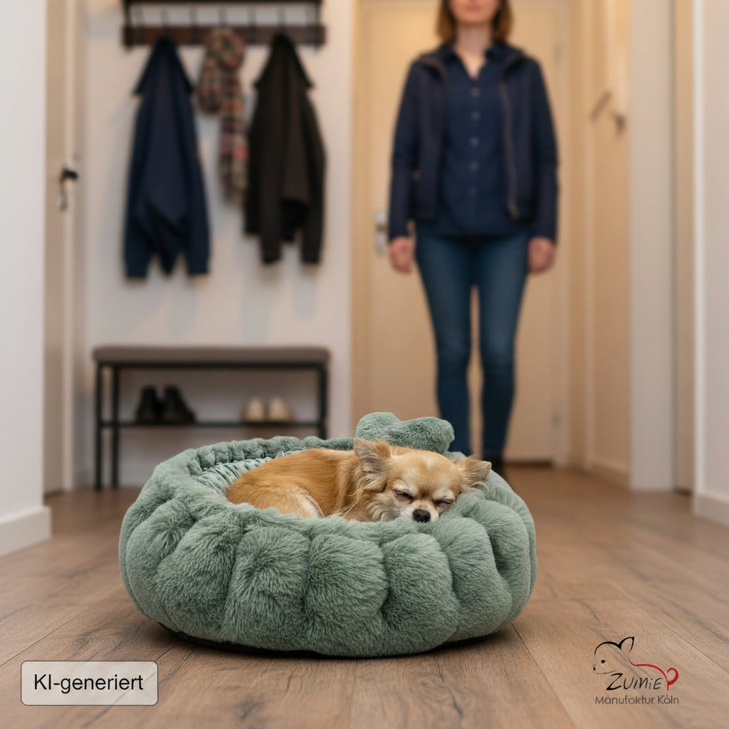 Pompeux Thermobett /Buddelbett für Hunde & Katzen Gr.M, Farbe Dusty Salbei